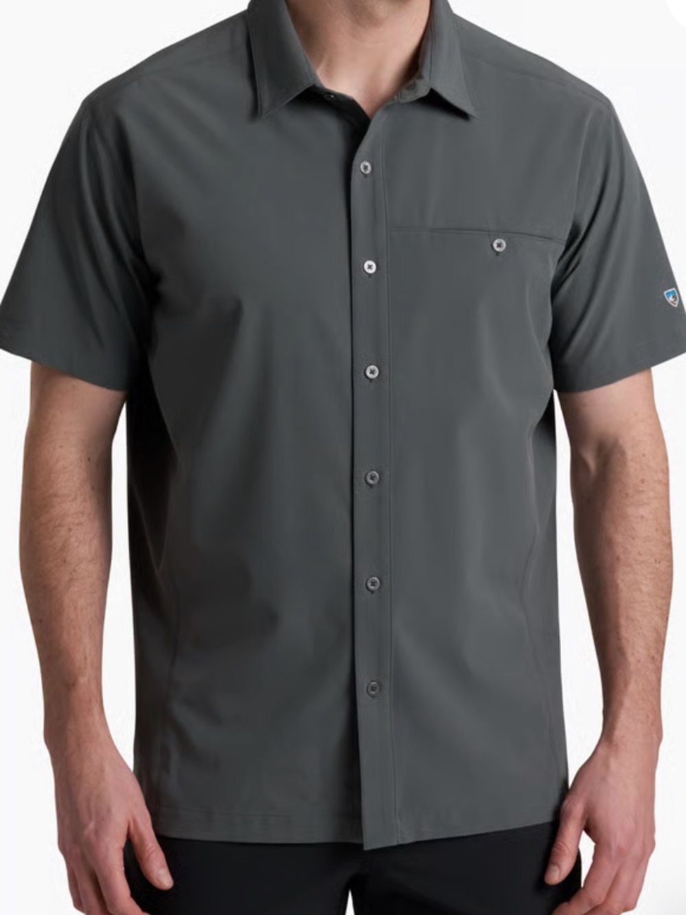 Kuhl Men's Renegade Short-Sleeve Button-Up Shirt TuffleX Charcoal Gray Size XL